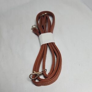 Brown Leather Strap with Gold Clasps